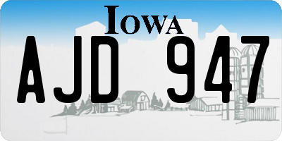 IA license plate AJD947