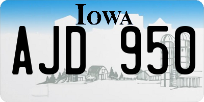 IA license plate AJD950