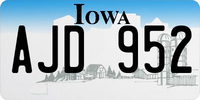 IA license plate AJD952