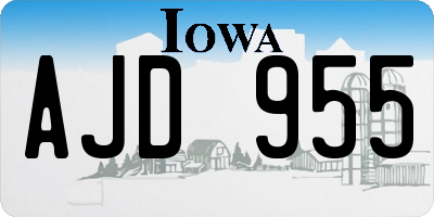IA license plate AJD955