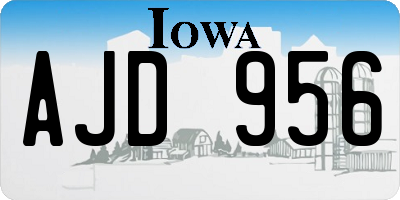 IA license plate AJD956