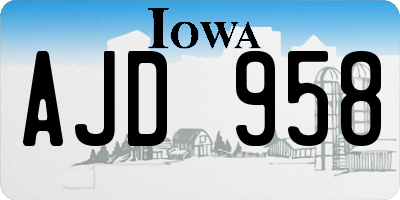 IA license plate AJD958
