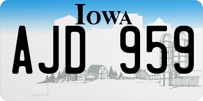 IA license plate AJD959