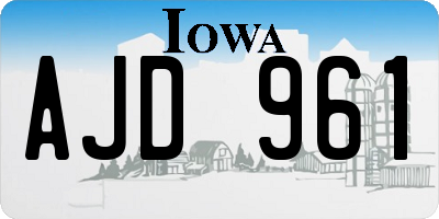 IA license plate AJD961
