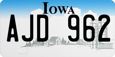 IA license plate AJD962