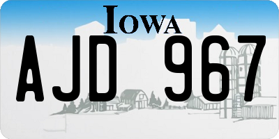 IA license plate AJD967