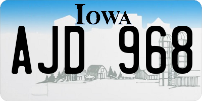 IA license plate AJD968