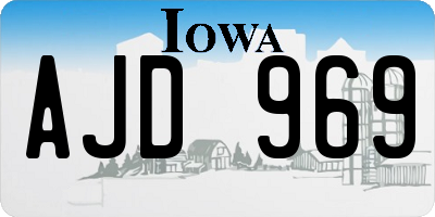 IA license plate AJD969