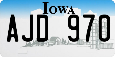IA license plate AJD970