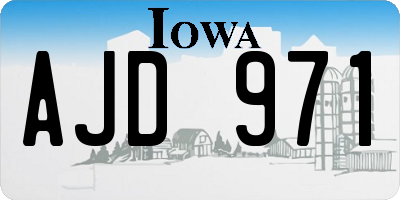 IA license plate AJD971