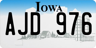 IA license plate AJD976