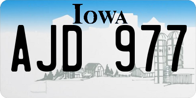 IA license plate AJD977