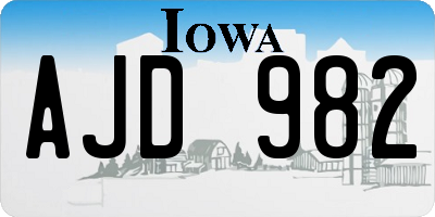 IA license plate AJD982