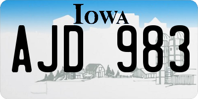 IA license plate AJD983