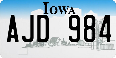 IA license plate AJD984
