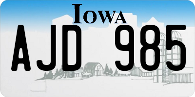 IA license plate AJD985