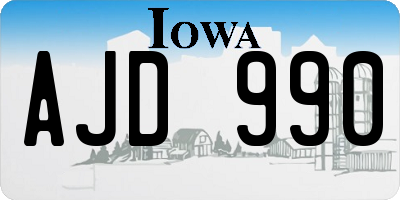 IA license plate AJD990