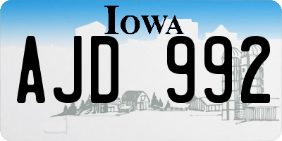 IA license plate AJD992