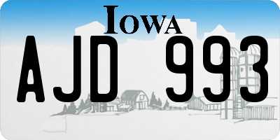 IA license plate AJD993
