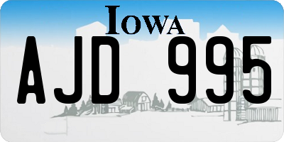 IA license plate AJD995