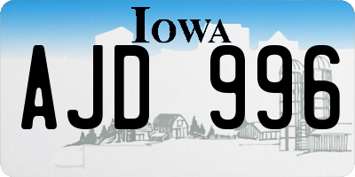 IA license plate AJD996