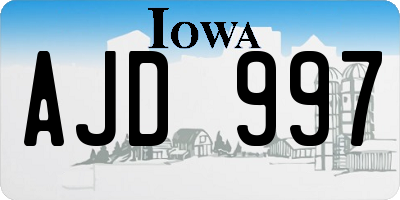 IA license plate AJD997