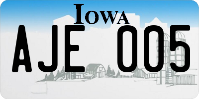 IA license plate AJE005
