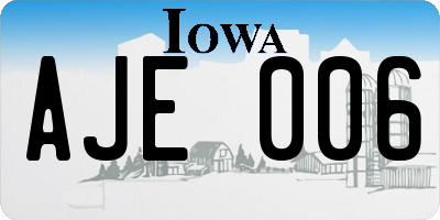 IA license plate AJE006
