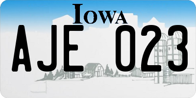 IA license plate AJE023