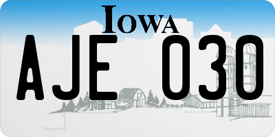 IA license plate AJE030