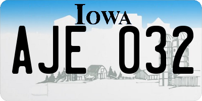 IA license plate AJE032