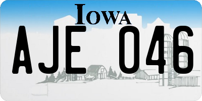 IA license plate AJE046