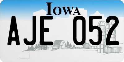 IA license plate AJE052
