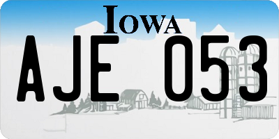 IA license plate AJE053