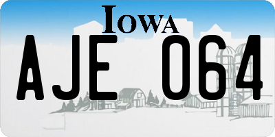 IA license plate AJE064