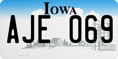 IA license plate AJE069