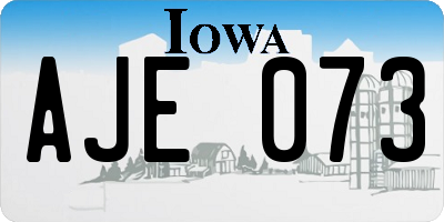 IA license plate AJE073
