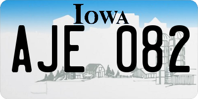 IA license plate AJE082