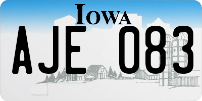 IA license plate AJE083