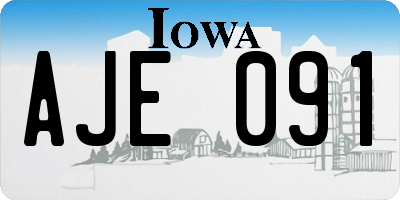 IA license plate AJE091