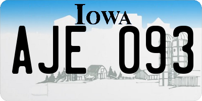IA license plate AJE093