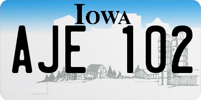 IA license plate AJE102