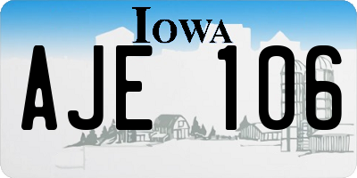 IA license plate AJE106