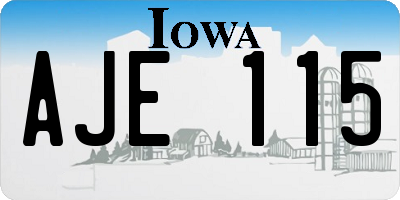 IA license plate AJE115