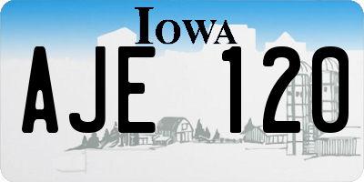 IA license plate AJE120