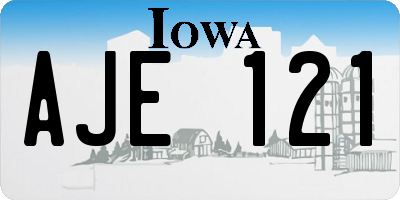 IA license plate AJE121
