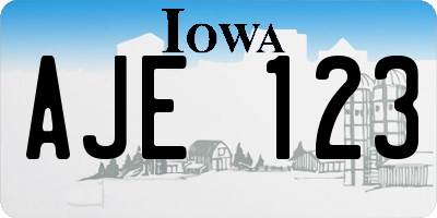 IA license plate AJE123