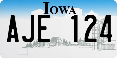 IA license plate AJE124