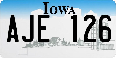 IA license plate AJE126