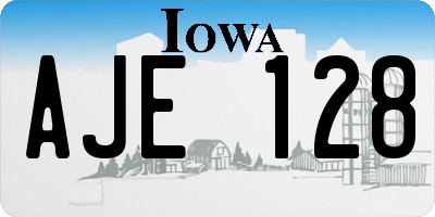 IA license plate AJE128